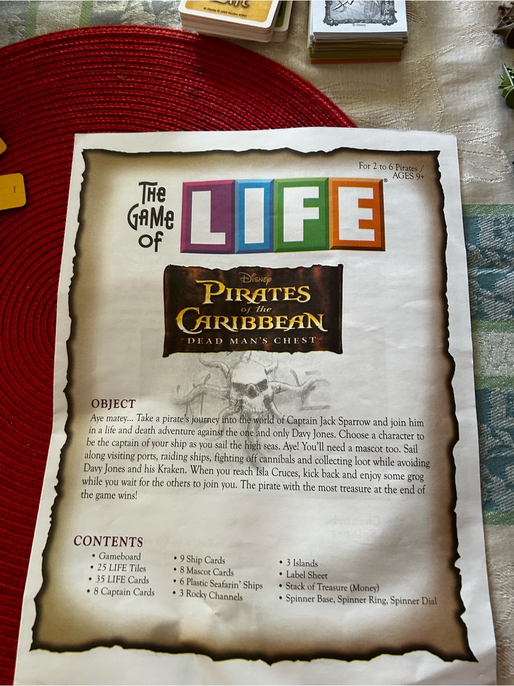 Disney The Game of Life Pirates of the Caribbean Board Game - Picture 5 of 7